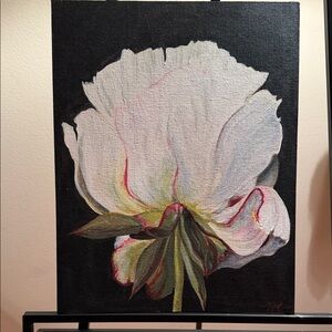 Floral Canvas Art with White Peony